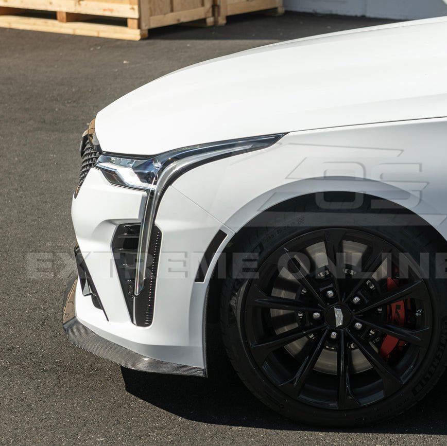 Cadillac CT4-V Blackwing Carbon Fiber Front Splitter Side Wheel Arch 2020-Up