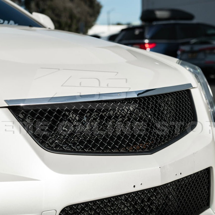 Cadillac CTS-V Diamond Mesh Badgeless Front Upper Lower Grille Set Matte Black 2009-2015