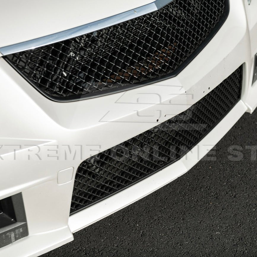 Cadillac CTS-V Diamond Mesh Badgeless Front Upper Lower Grille Set Matte Black 2009-2015