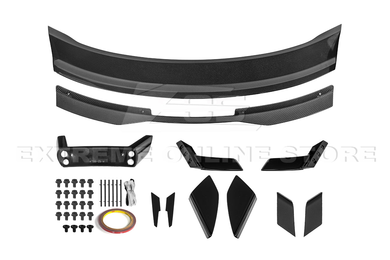 Ford Mustang S650 Dark Horse Style Carbon Fiber Rear Wickerbill Wing Spoiler 2024-Up