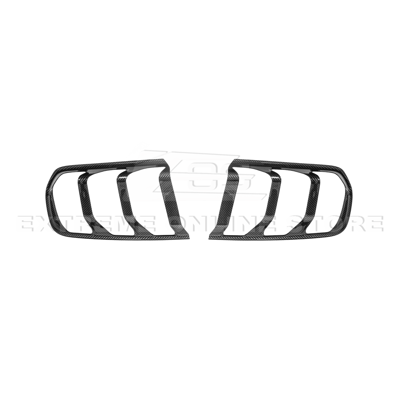 Ford Mustang S550 Factory Style Dry Carbon Fiber Tail Light Trim Bezel Cover Pair 2015-2017