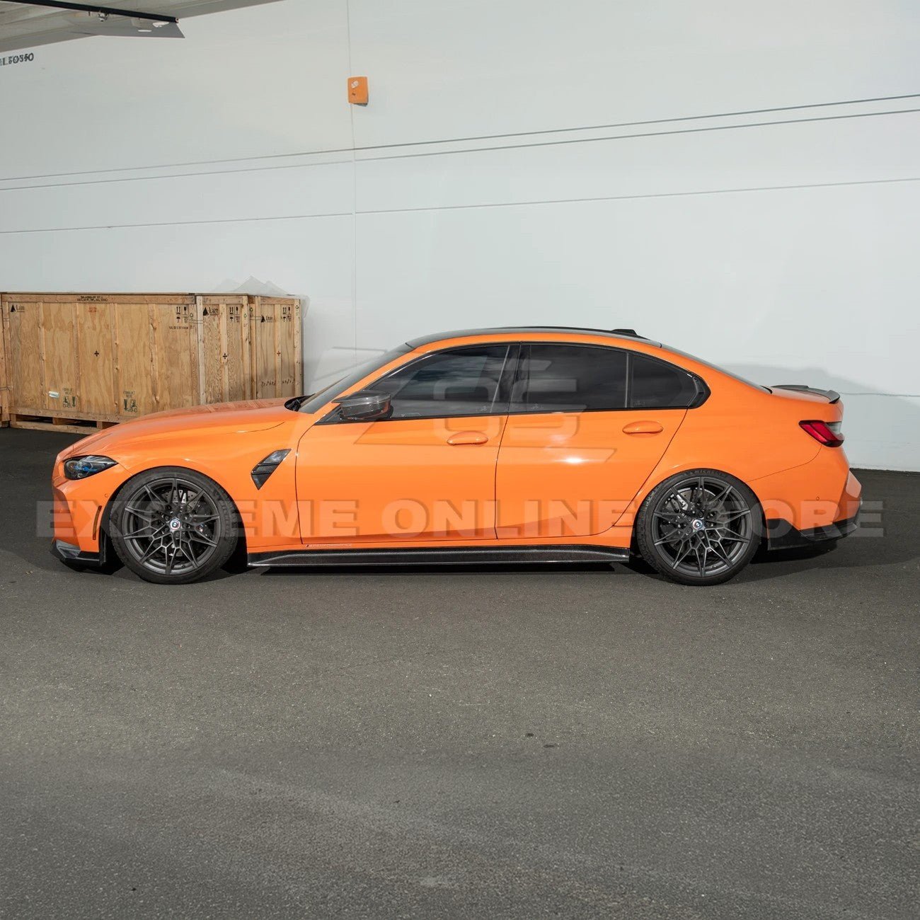 BMW G80 M3 3D Style Carbon Fiber Side Skirt Extensions 2021-Up