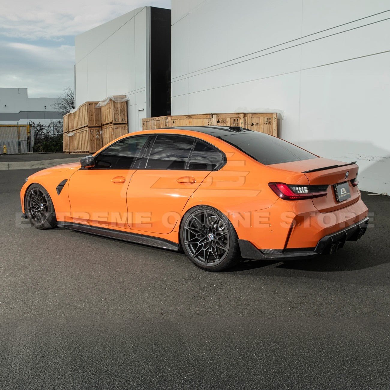 BMW G80 M3 3D Style Carbon Fiber Side Skirt Extensions 2021-Up
