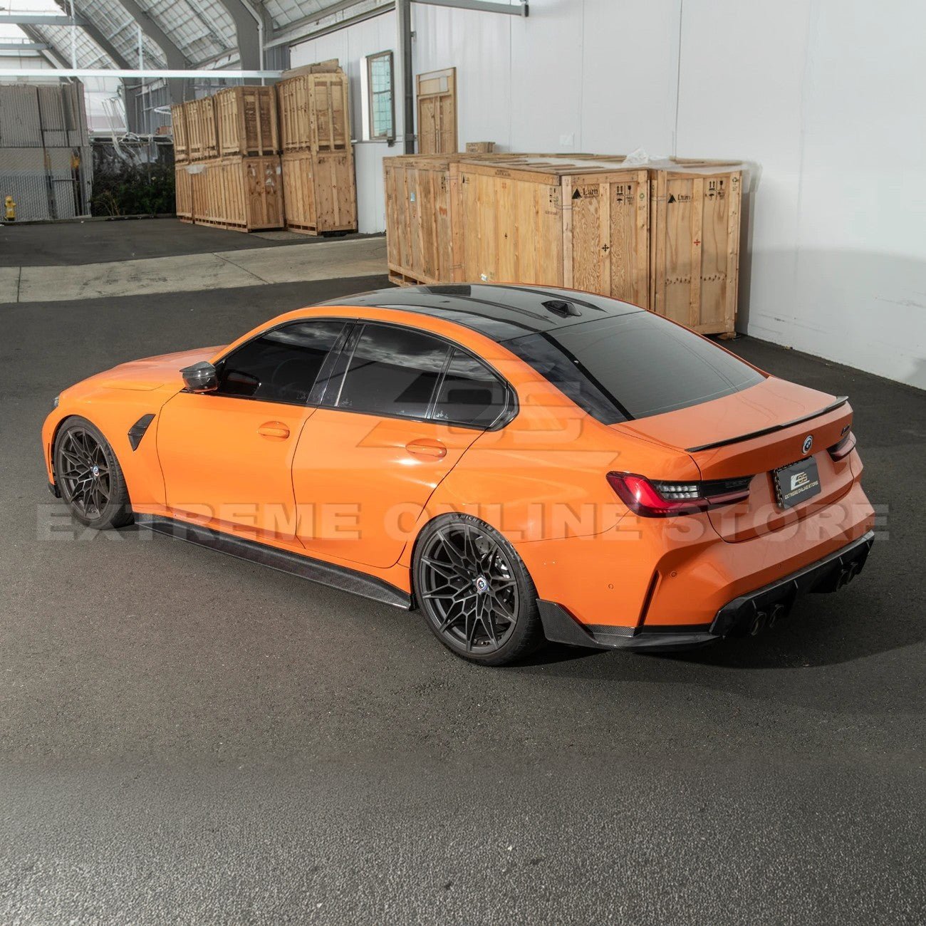 BMW G80 M3 3D Style Carbon Fiber Side Skirt Extensions 2021-Up