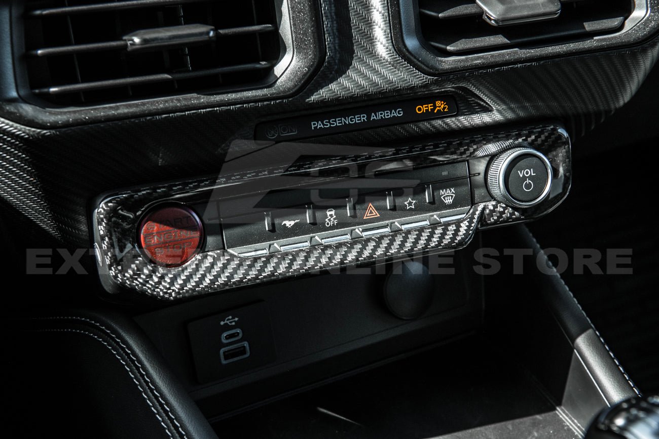 Ford Mustang S650 Factory Style Dry Carbon Fiber AC Control Panel Cover 2024-Up