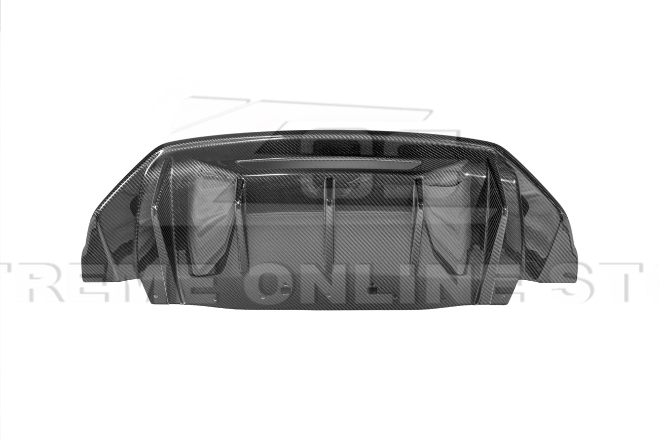 Ford Mustang S650 Performance Style Dry Carbon Fiber Rear Finned Bumper Diffuser 2024-Up