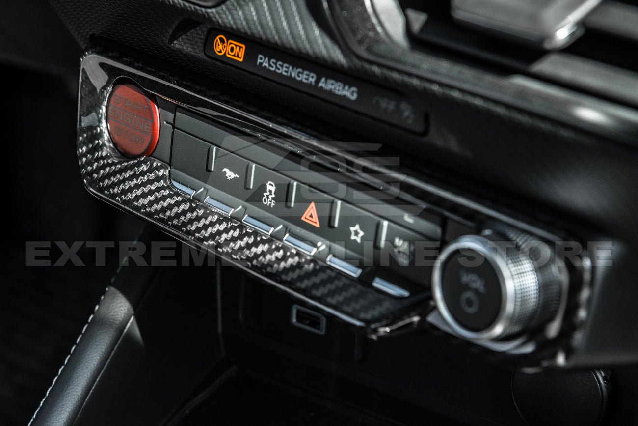 Ford Mustang S650 Factory Style Dry Carbon Fiber AC Control Panel Cover 2024-Up