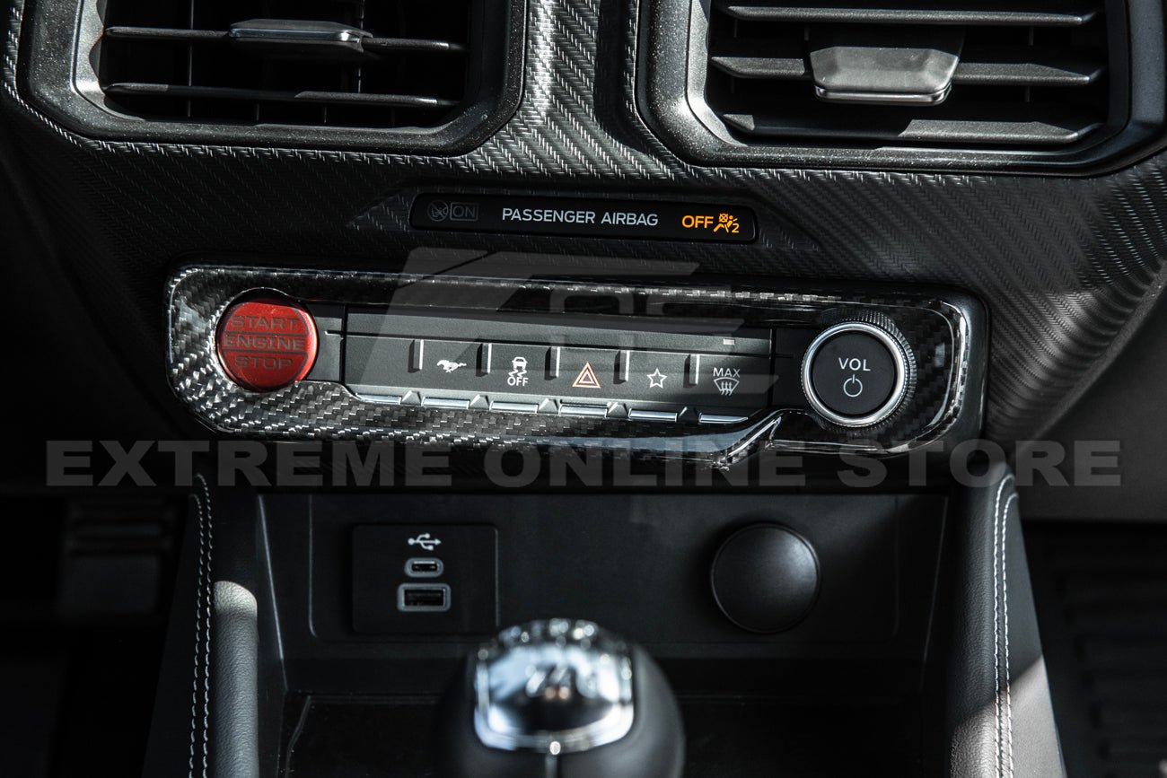 Ford Mustang S650 Factory Style Dry Carbon Fiber AC Control Panel Cover 2024-Up