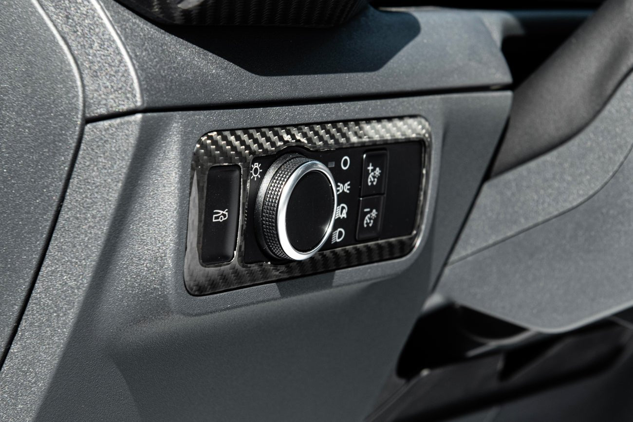 Ford Mustang Mach-E Factory Style Dry Carbon Fiber Headlight Control Panel Trim 2021-Up