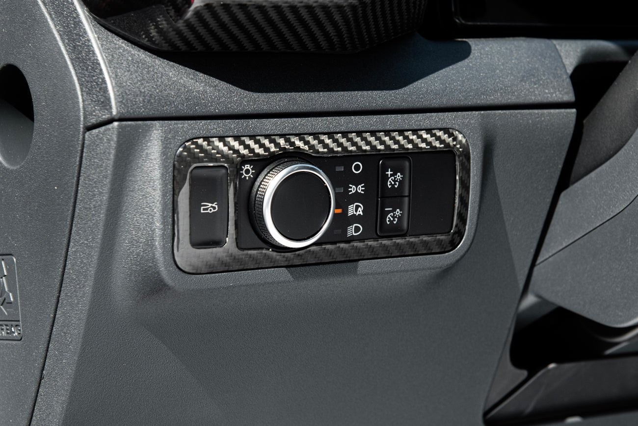 Ford Mustang Mach-E Factory Style Dry Carbon Fiber Headlight Control Panel Trim 2021-Up