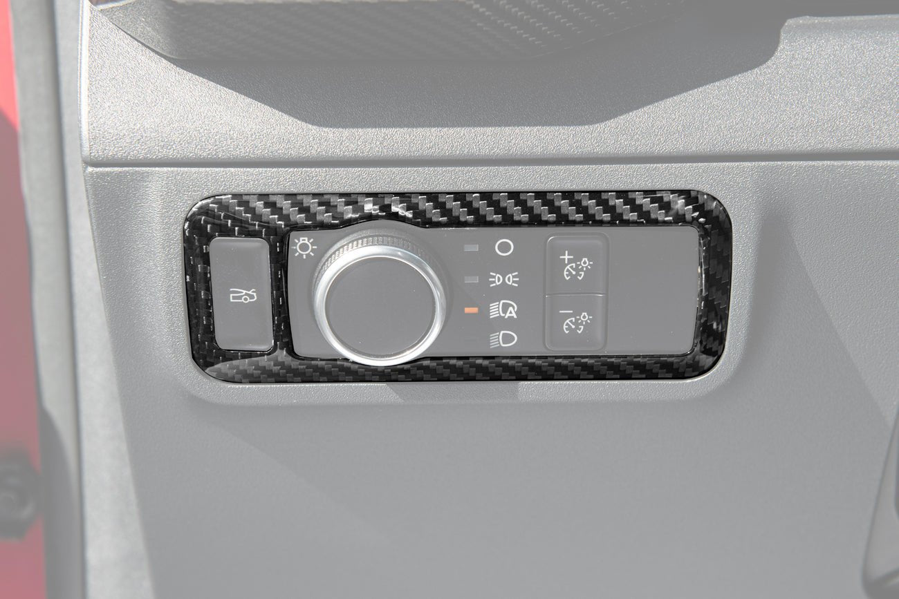 Ford Mustang Mach-E Factory Style Dry Carbon Fiber Headlight Control Panel Trim 2021-Up