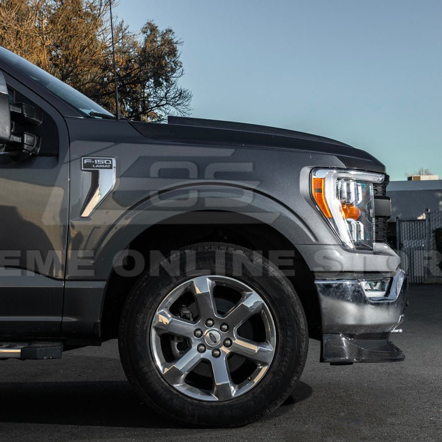 Ford F-150 Carbon Fiber 2PCS Front Bumper Lip Splitter 2021-Up