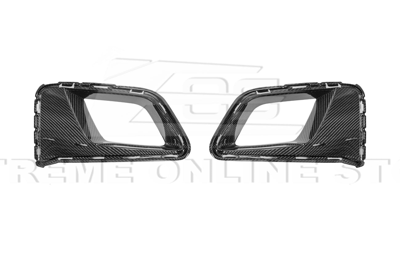 Chevrolet Camaro 6th Gen ZL1 1LE Style Dry Carbon Fiber Front Air Duct Bezels Canard Dive Planes 2017-2024