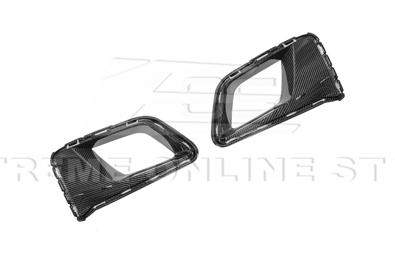 Chevrolet Camaro 6th Gen ZL1 1LE Style Dry Carbon Fiber Front Air Duct Bezels Canard Dive Planes 2017-2024