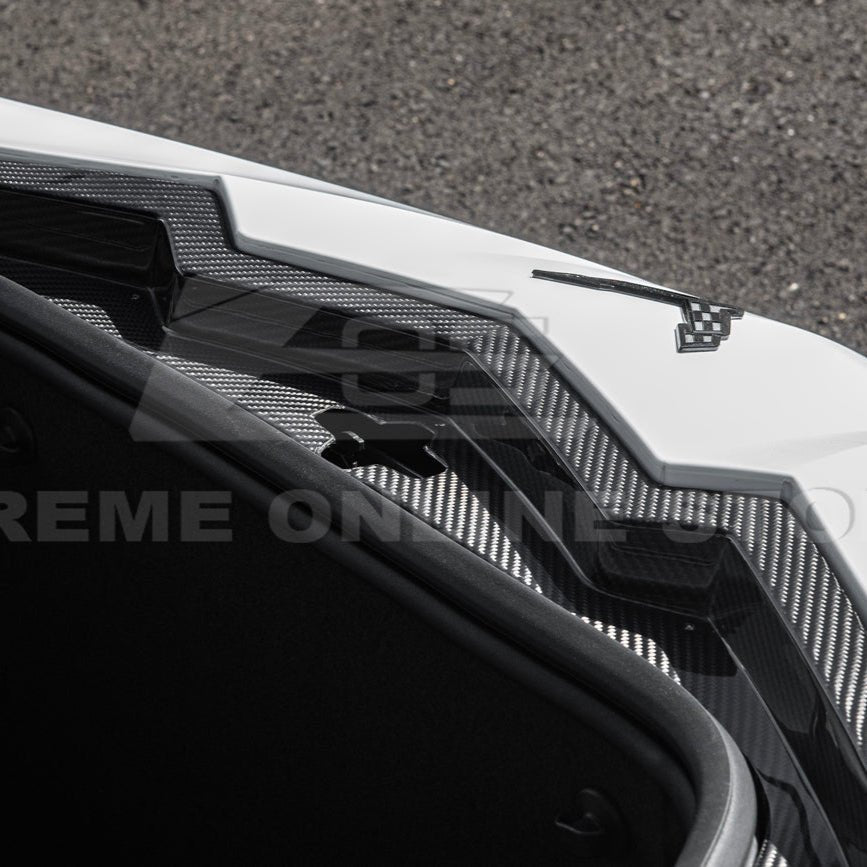 Chevrolet Corvette C8 Factory Style Dry Carbon Fiber Front Trunk Trim Cover Kit 2020-Up