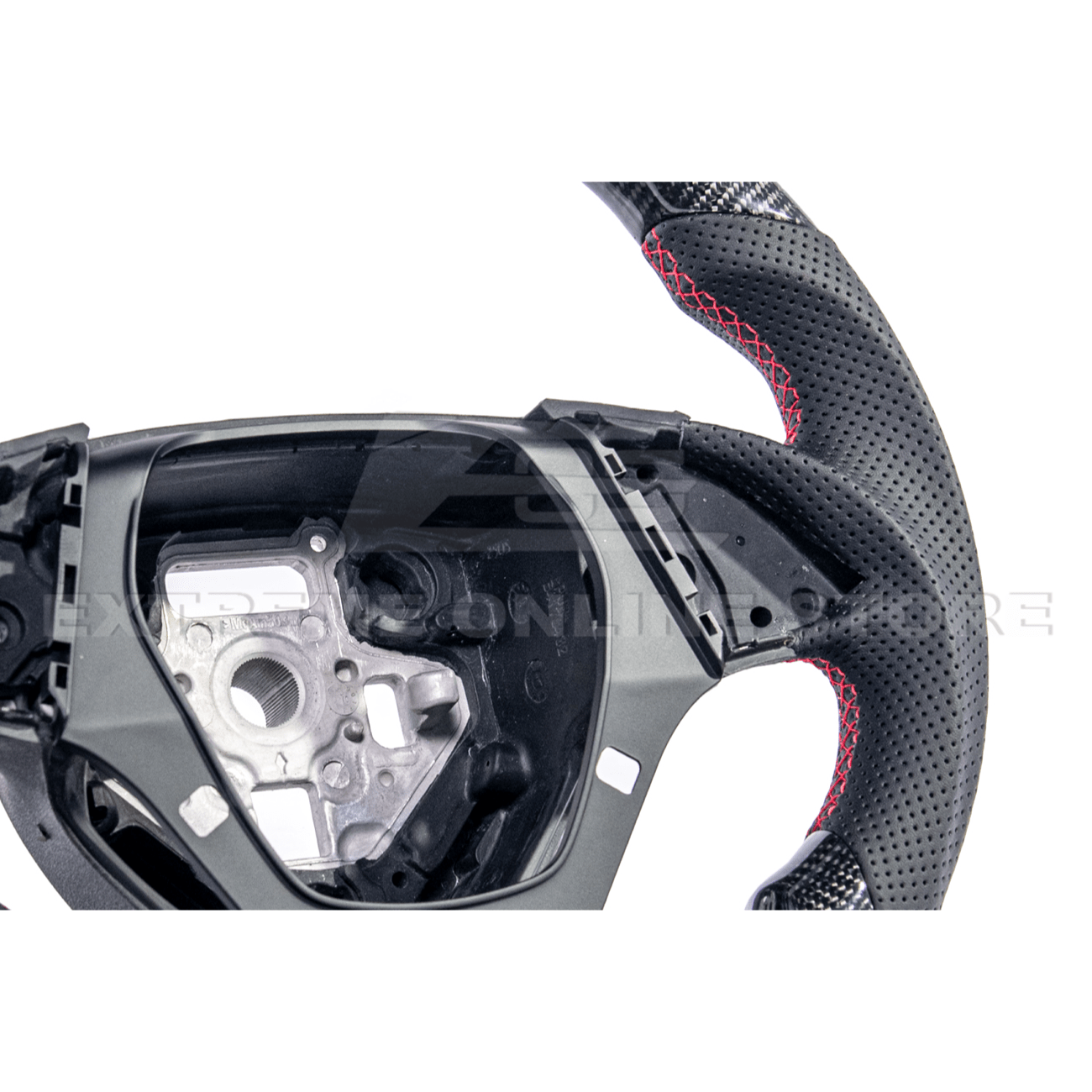 Chevrolet Camaro Carbon Fiber Steering Wheel Perforated Leather Red Stripe 2016-2024