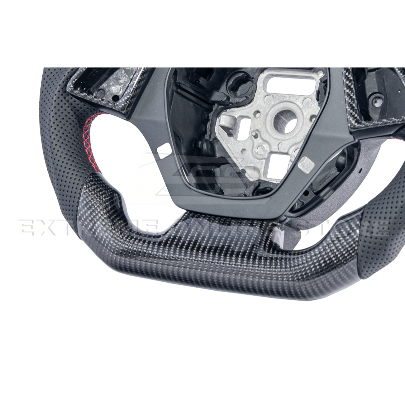 Chevrolet Camaro Carbon Fiber Steering Wheel Perforated Leather Red Stripe 2016-2024