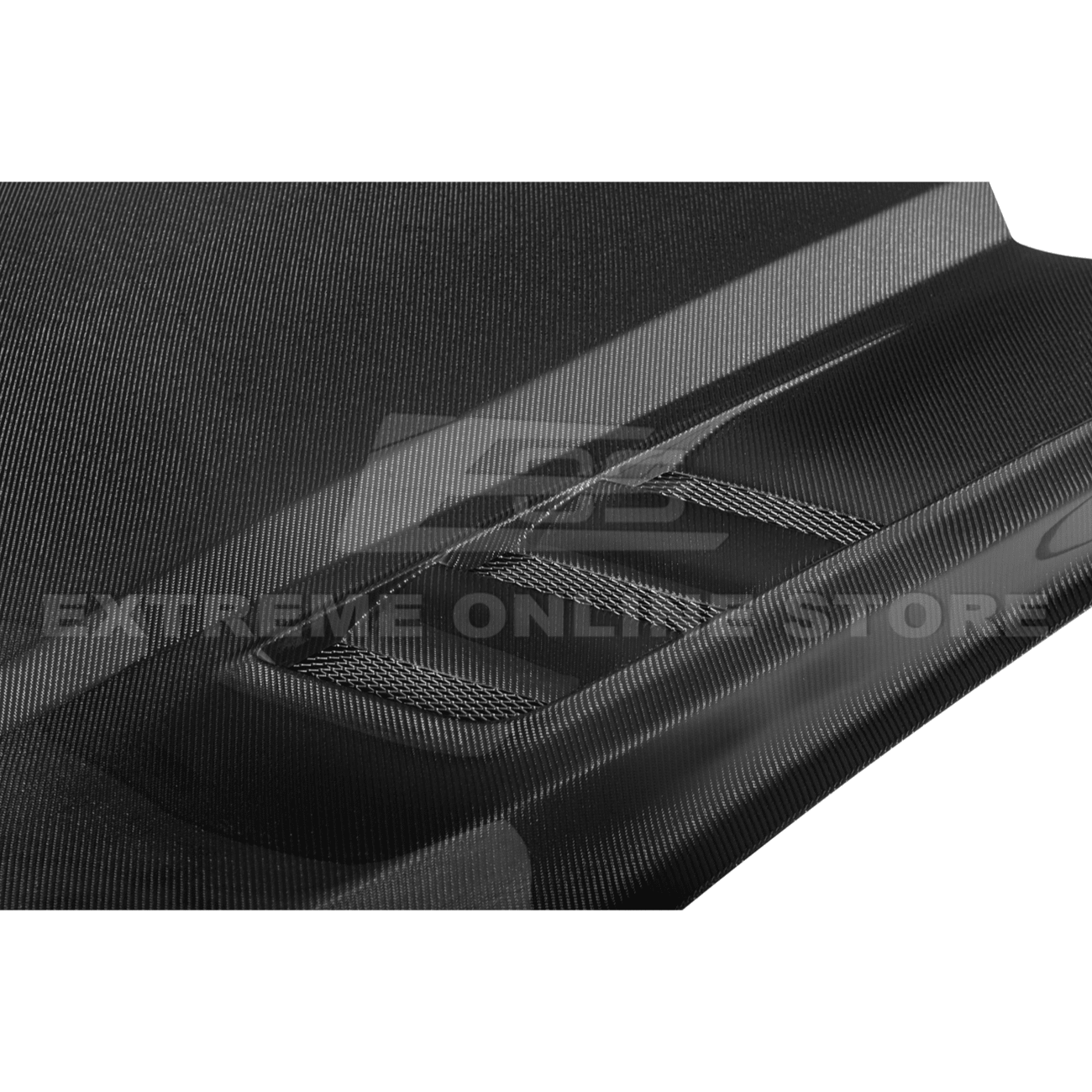 Ford Mustang S550 Terminator Style Carbon Fiber Front Hood Vented Cover 2015-20172015-17 Ford Mustang Terminator Style Front Hood Vented Cover