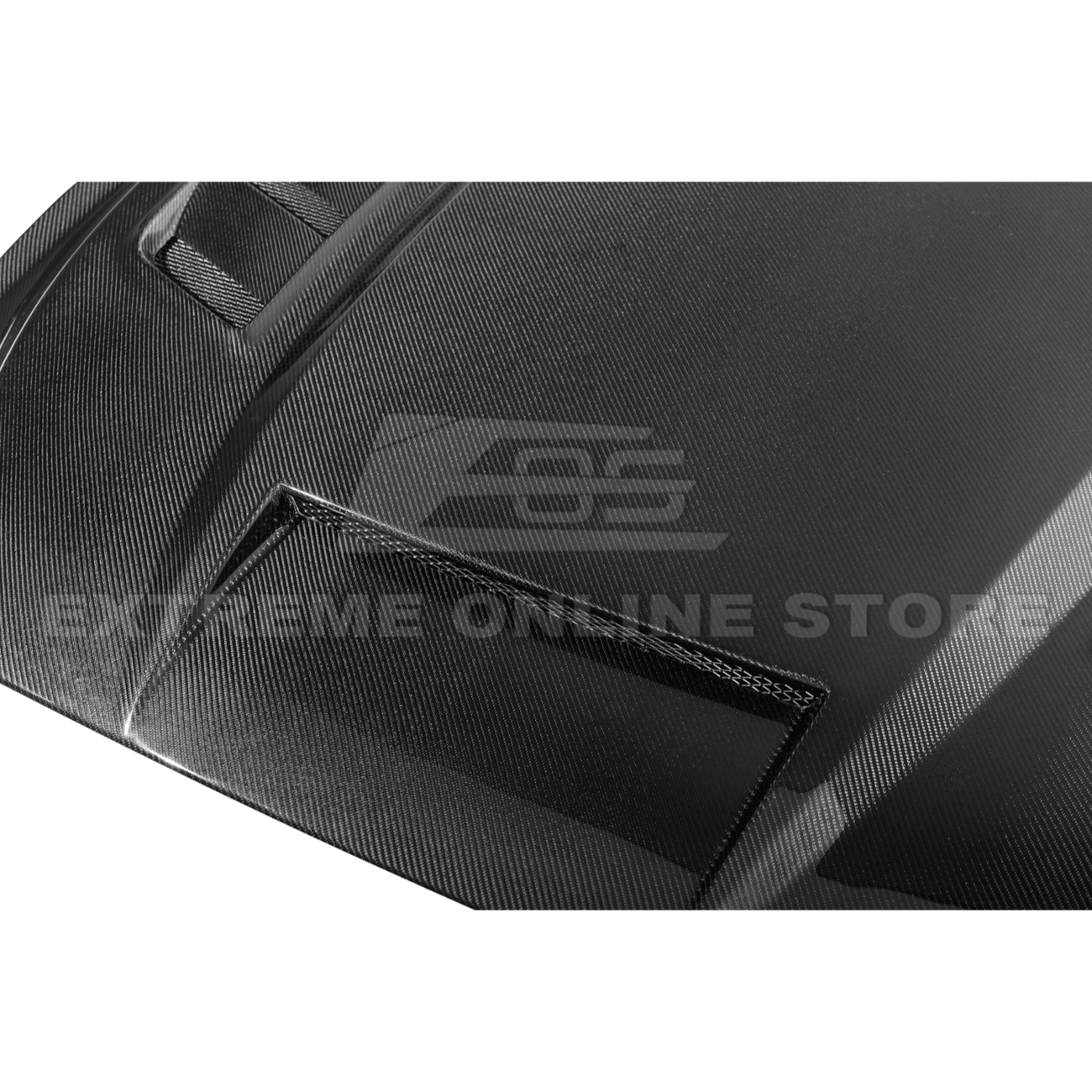 Ford Mustang S550 Terminator Style Carbon Fiber Front Hood Vented Cover 2015-20172015-17 Ford Mustang Terminator Style Front Hood Vented Cover