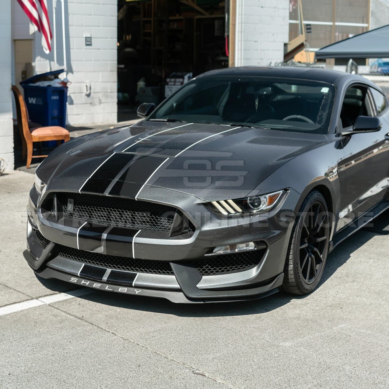 Ford Mustang S550 GT350 Style Dry Carbon Fiber Front Upper Grille Inserts 2015-2020