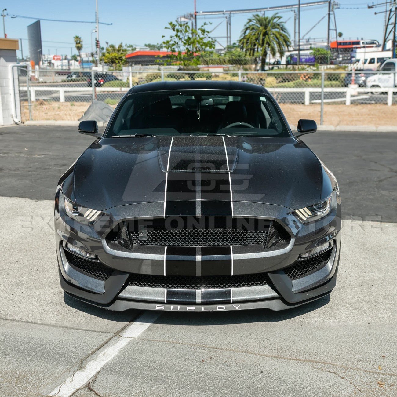 Ford Mustang S550 GT350 Style Dry Carbon Fiber Front Fog Light Eyebrow Covers 2015-2020