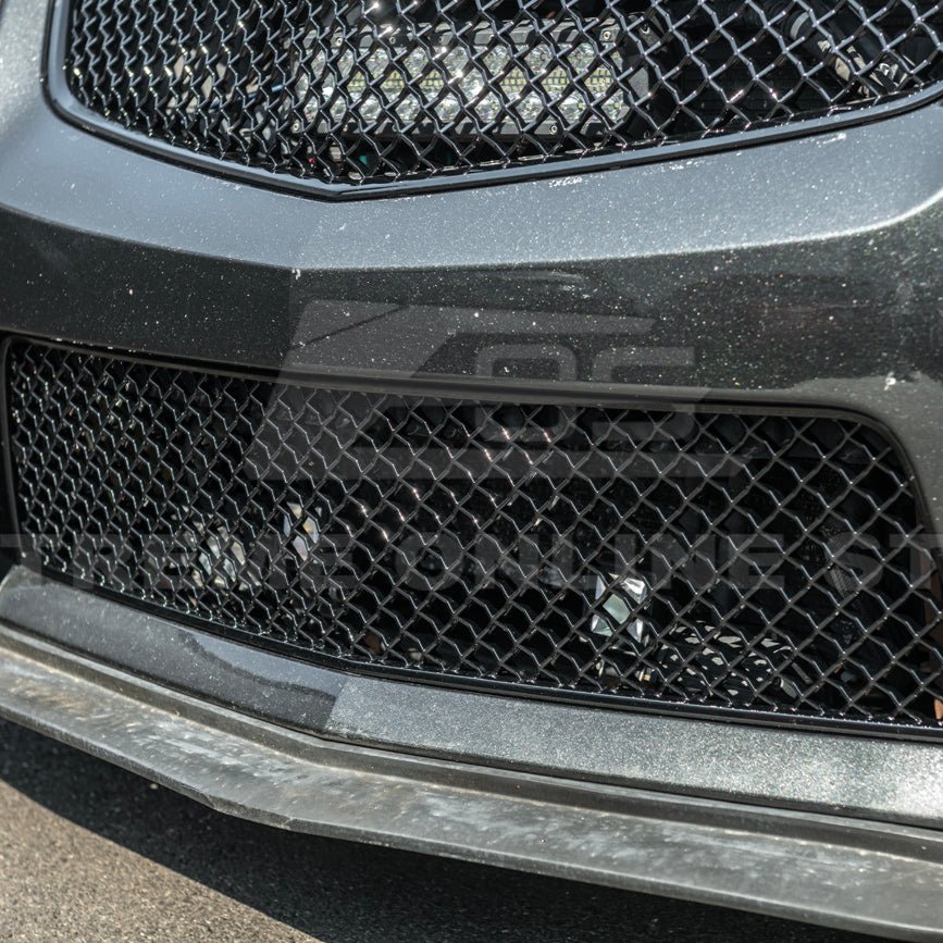 Cadillac CTS-V Diamond Mesh Badgeless Front Upper Lower Grille Set Matte Black 2009-2015