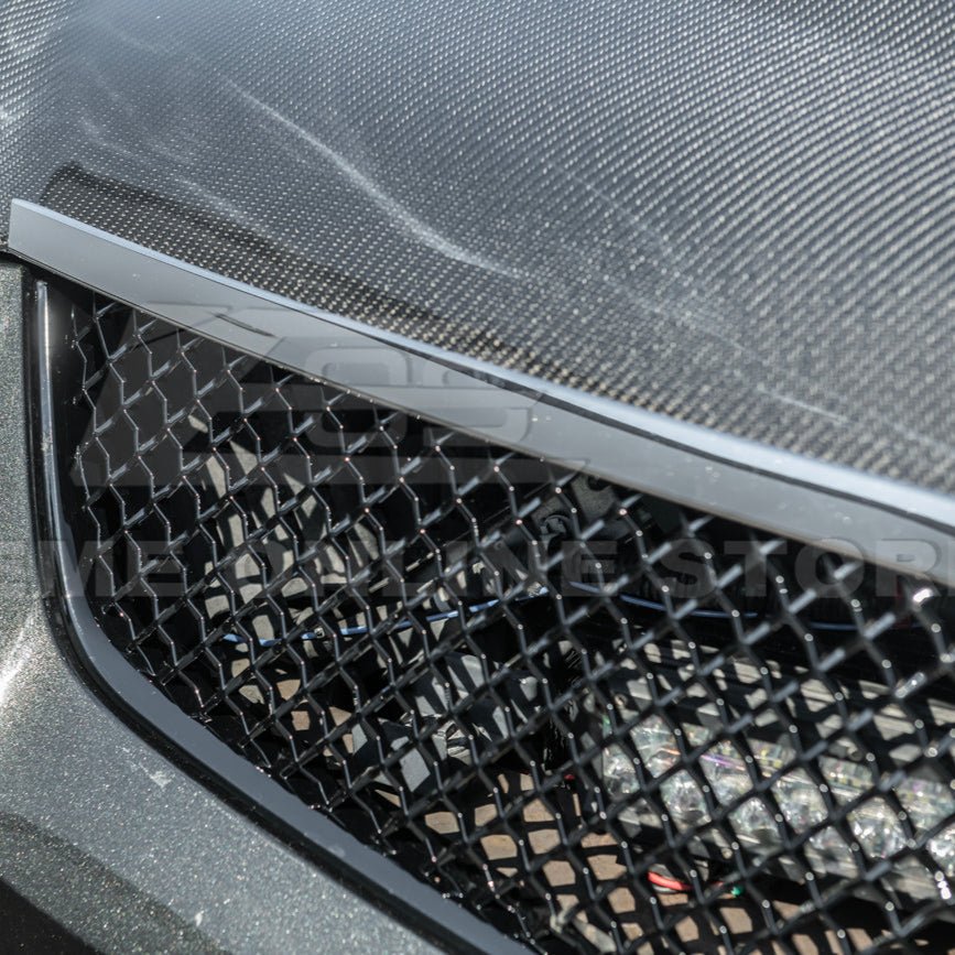 Cadillac CTS-V Diamond Mesh Badgeless Front Upper Lower Grille Set Matte Black 2009-2015