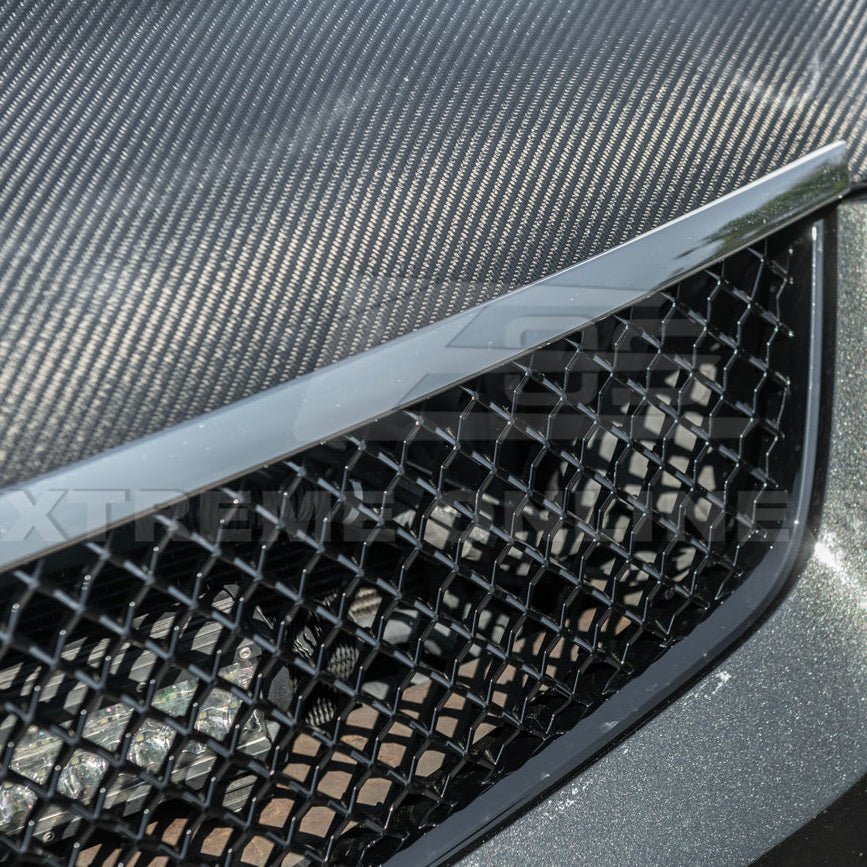 Cadillac CTS-V Diamond Mesh Badgeless Front Upper Lower Grille Set Matte Black 2009-2015
