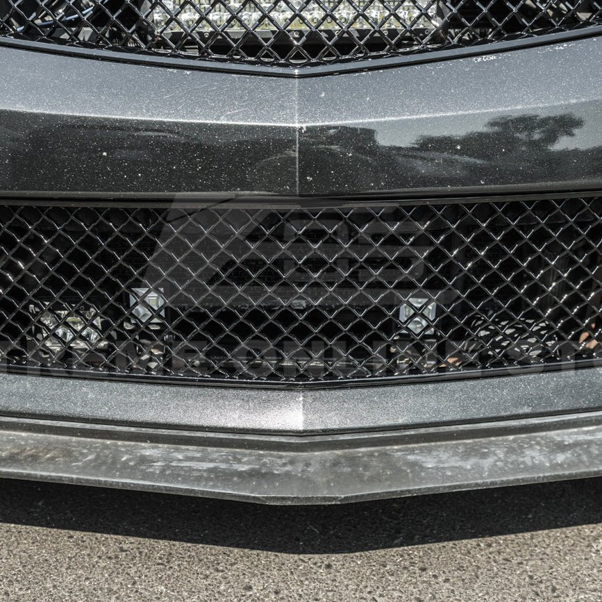 Cadillac CTS-V Diamond Mesh Badgeless Front Upper Lower Grille Set Matte Black 2009-2015