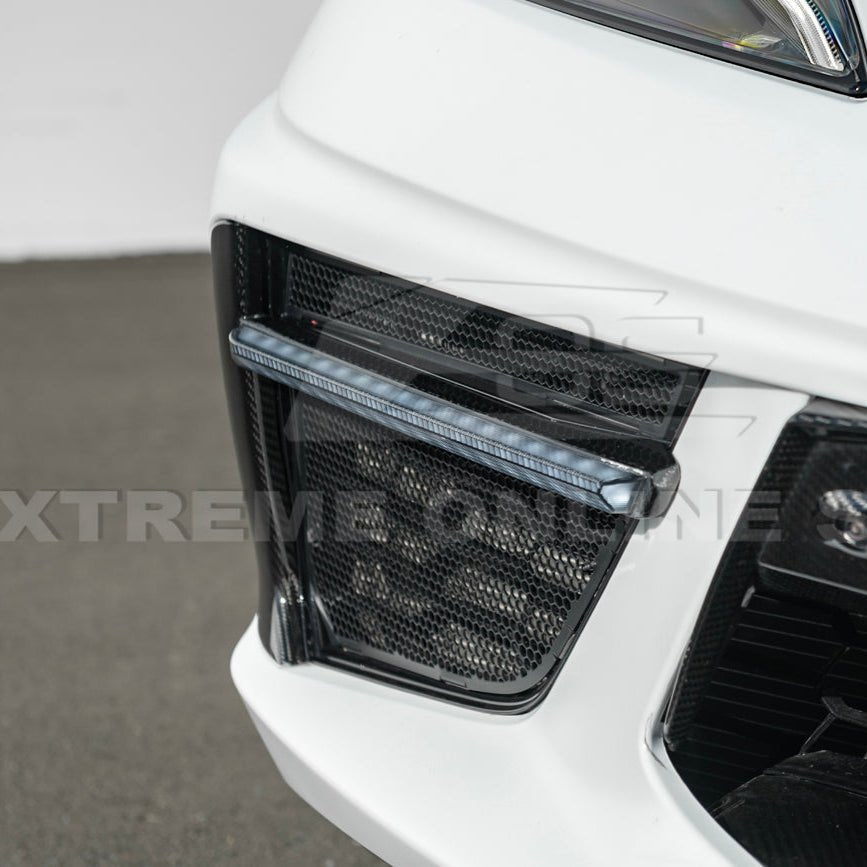Chevrolet Corvette C8 Sequential LED DRL Light Bar Bezel Insert Carbon Flash Metallic 2020-Up