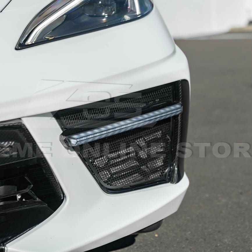 Chevrolet Corvette C8 Sequential LED DRL Light Bar Bezel Insert Carbon Flash Metallic 2020-Up