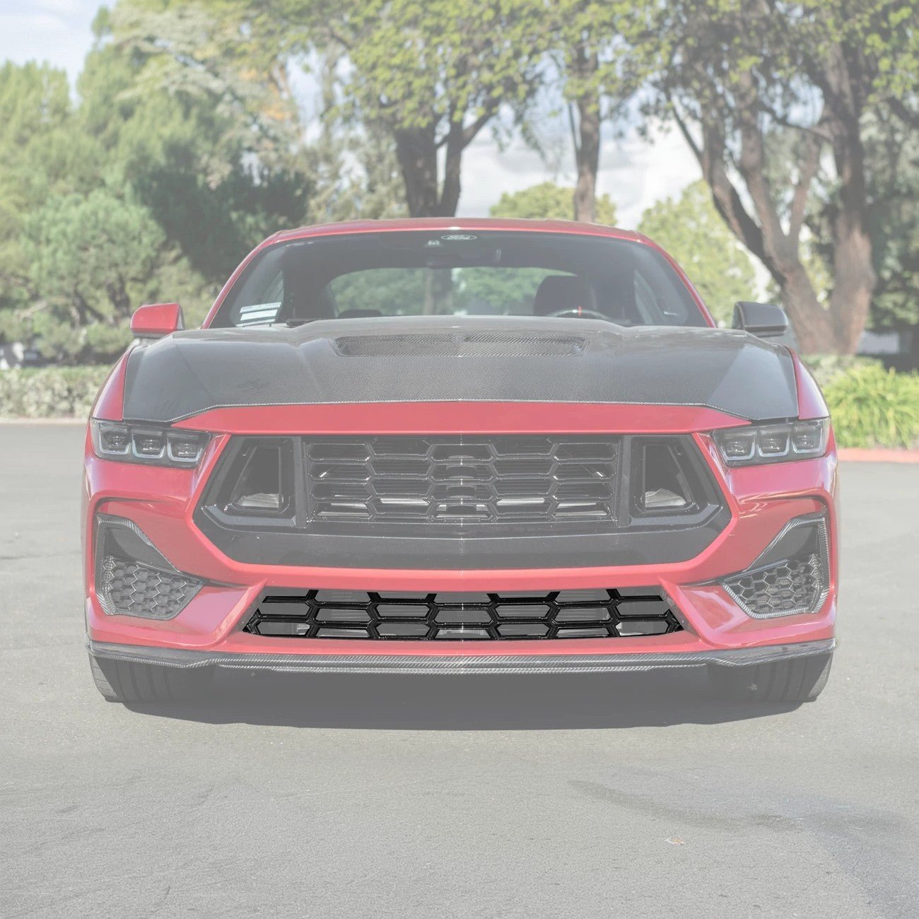 Ford Mustang S650 Dark Horse Style Gloss Black Front Grille Insert 2024-Up