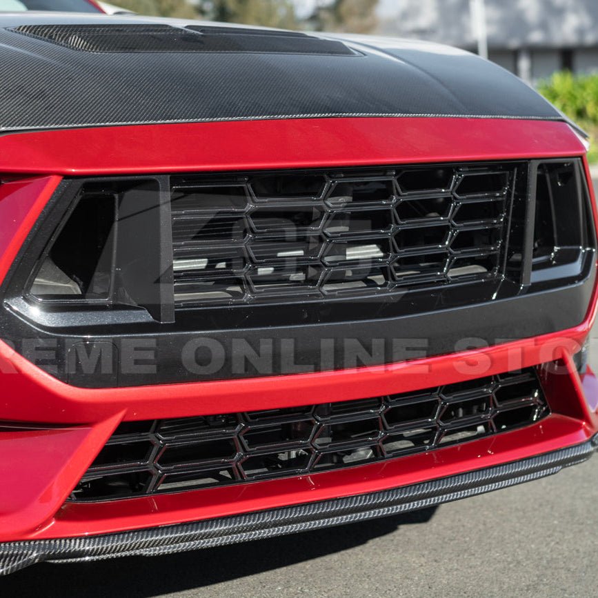 Ford Mustang S650 Dark Horse Style Gloss Black Front Grille Insert 2024-Up