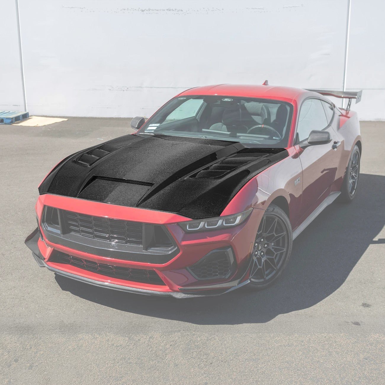 Ford Mustang S650 Terminator Style Carbon Fiber Front Bumper Hood Vented Cover 2024-Present