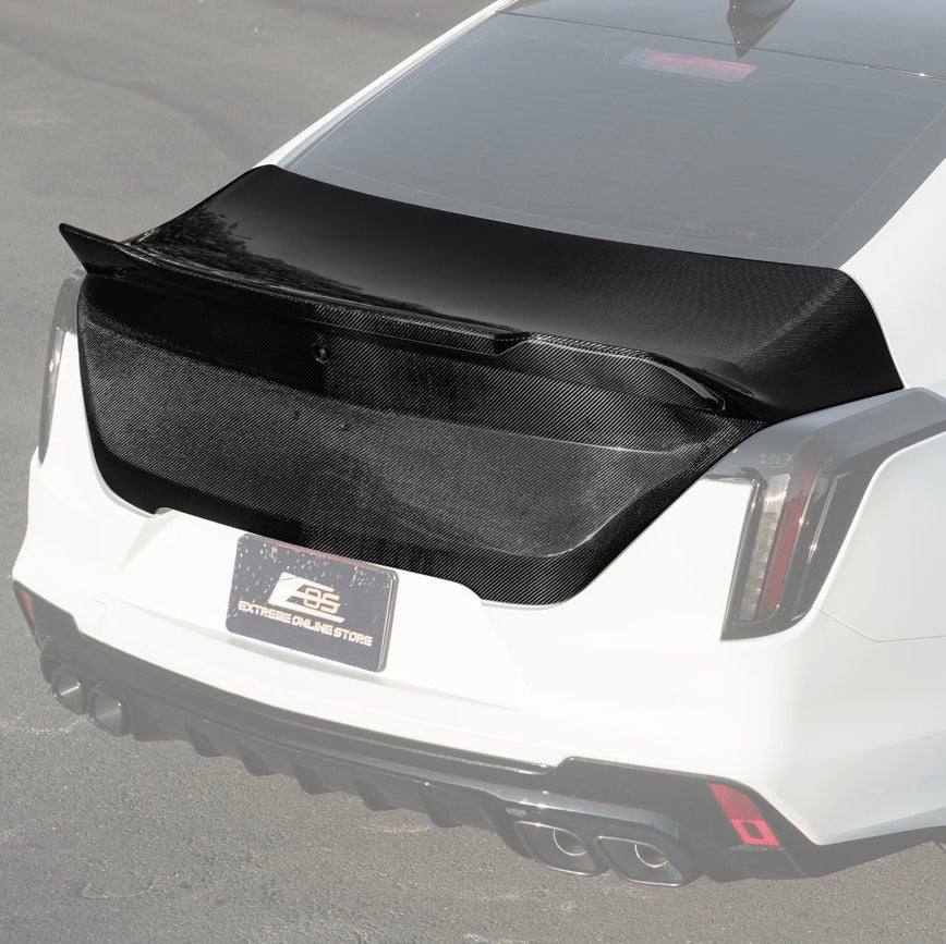 Cadillac CT4 Carbon Fiber Rear Trunk Decklid with Integrated Blackwing V2 Spoiler 2020-2026