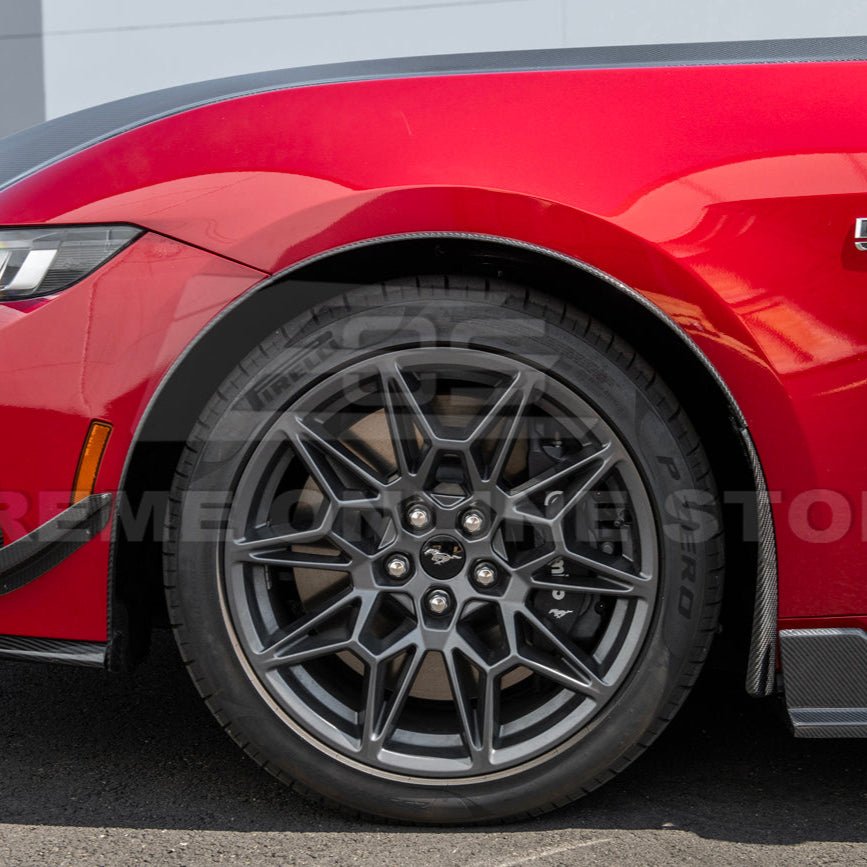 Ford Mustang S650 Dry Carbon Fiber XL Extended Fender Flares Mud Flap Kit 2024-Up