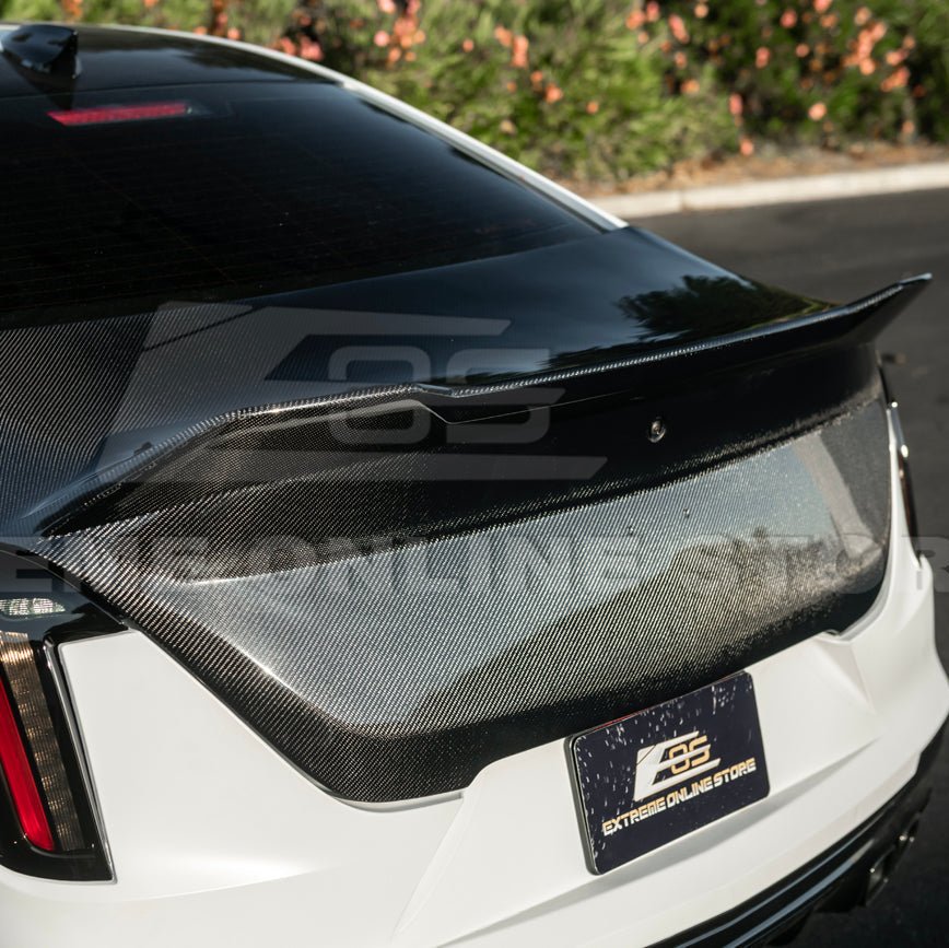 Cadillac CT4 Carbon Fiber Rear Trunk Decklid with Integrated Blackwing V2 Spoiler 2020-2026