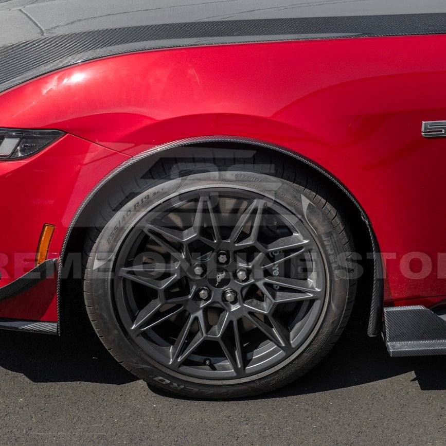 Ford Mustang S650 Dry Carbon Fiber XL Extended Fender Flares Mud Flap Kit 2024-Up