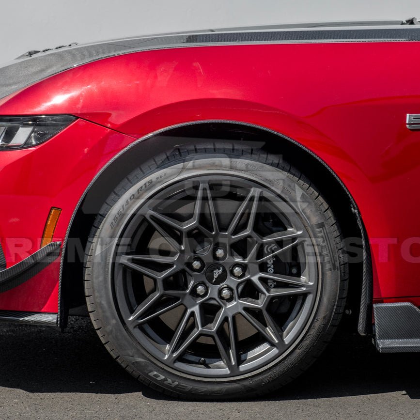 Ford Mustang S650 Dry Carbon Fiber XL Extended Fender Flares Mud Flap Kit 2024-Up