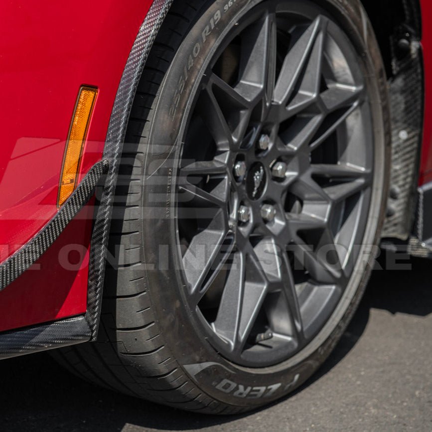Ford Mustang S650 Dry Carbon Fiber XL Extended Fender Flares Mud Flap Kit 2024-Up