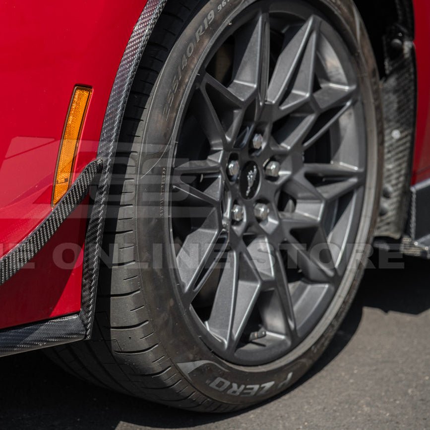 Ford Mustang S650 Dry Carbon Fiber XL Extended Fender Flares Mud Flap Kit 2024-Up
