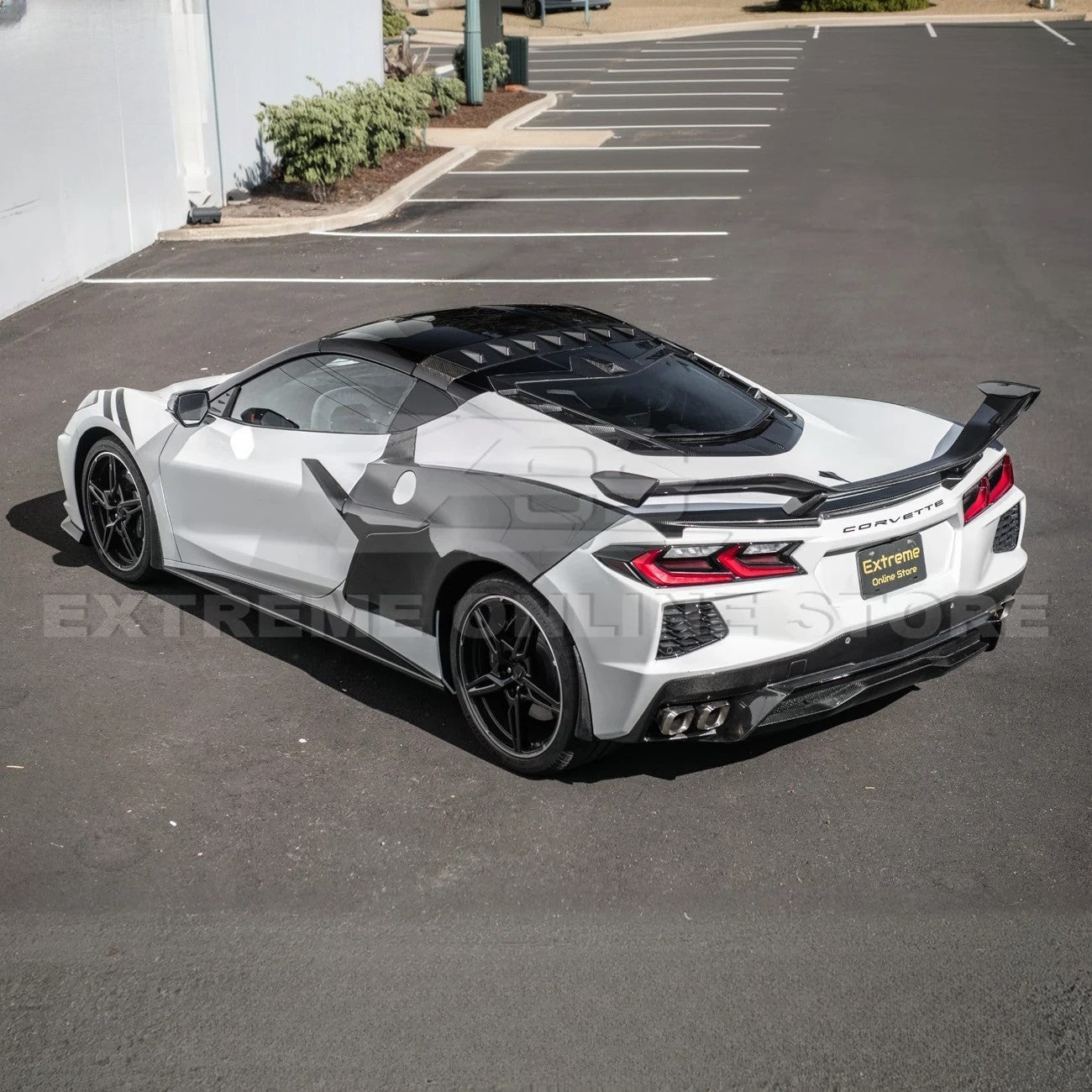 Chevrolet Corvette C8 EOS Style Carbon Fiber Rear Roof Vortex Generator Spoiler 2020-2026