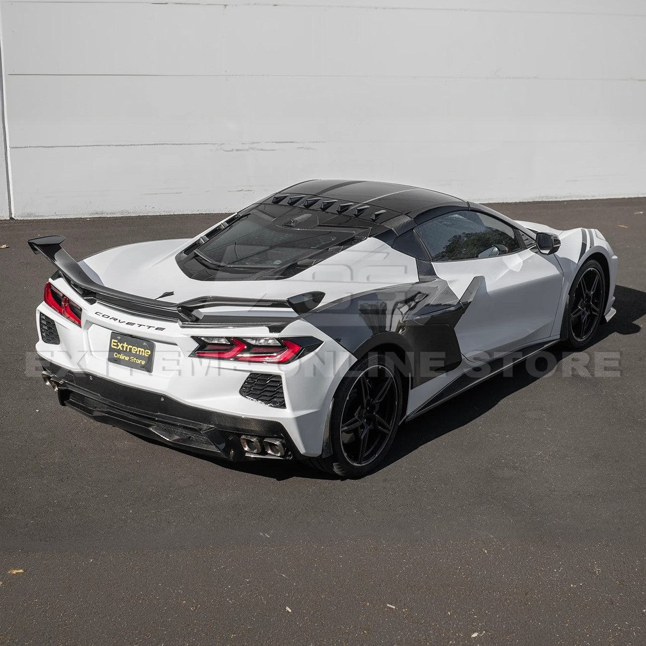 Chevrolet Corvette C8 EOS Style Carbon Fiber Rear Roof Vortex Generator Spoiler 2020-2026