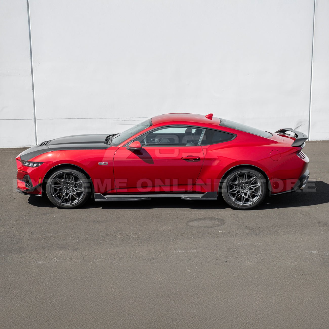 Ford Mustang S650 Dry Carbon Fiber XL Extended Fender Flares Mud Flap Kit 2024-Up