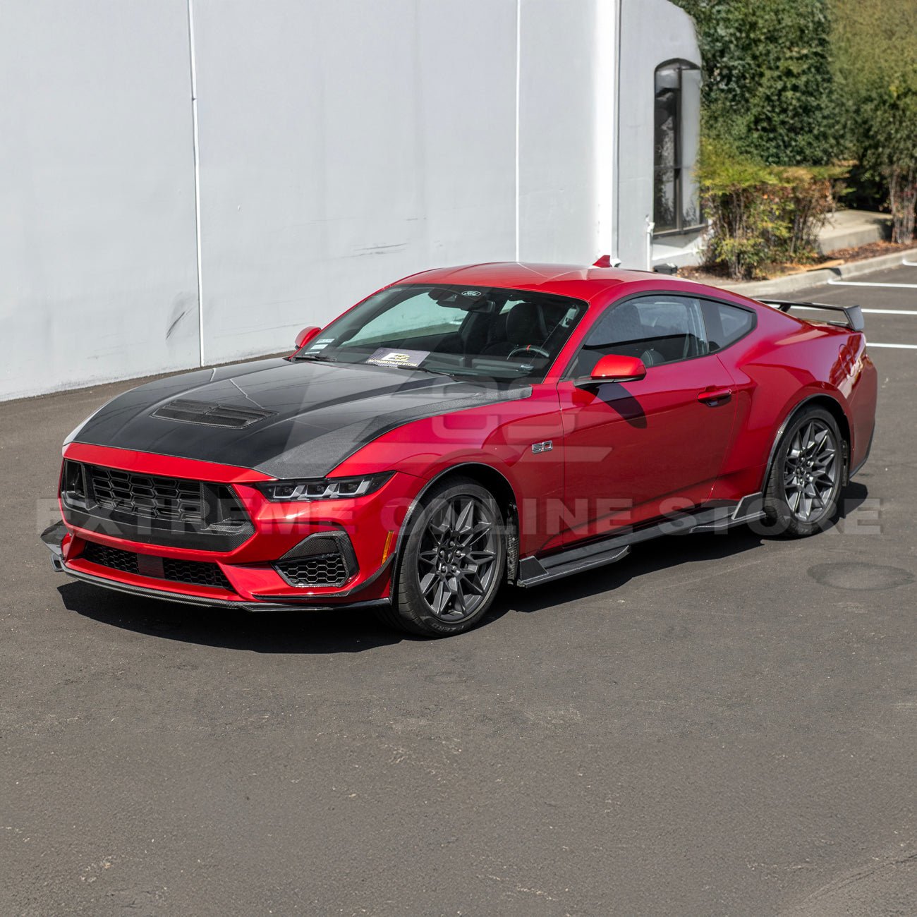 Ford Mustang S650 Dry Carbon Fiber XL Extended Fender Flares Mud Flap Kit 2024-Up