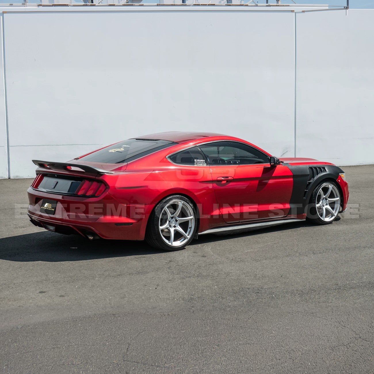 Ford Mustang S550 GT500 KR Style Matte Black Front Side Vented Fenders 2015-2017