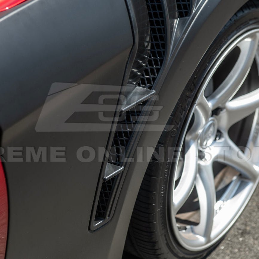 Ford Mustang S550 GT500 KR Style Matte Black Front Side Vented Fenders 2015-2017