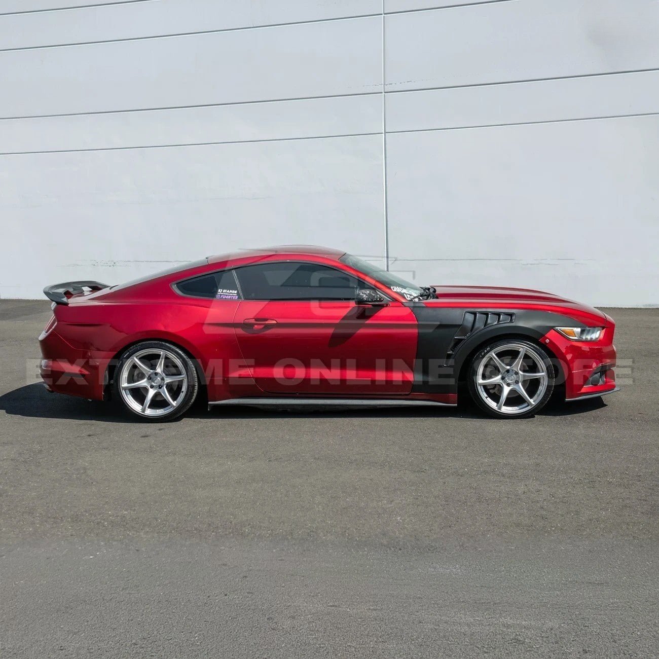 Ford Mustang S550 GT500 KR Style Matte Black Front Side Vented Fenders 2015-2017