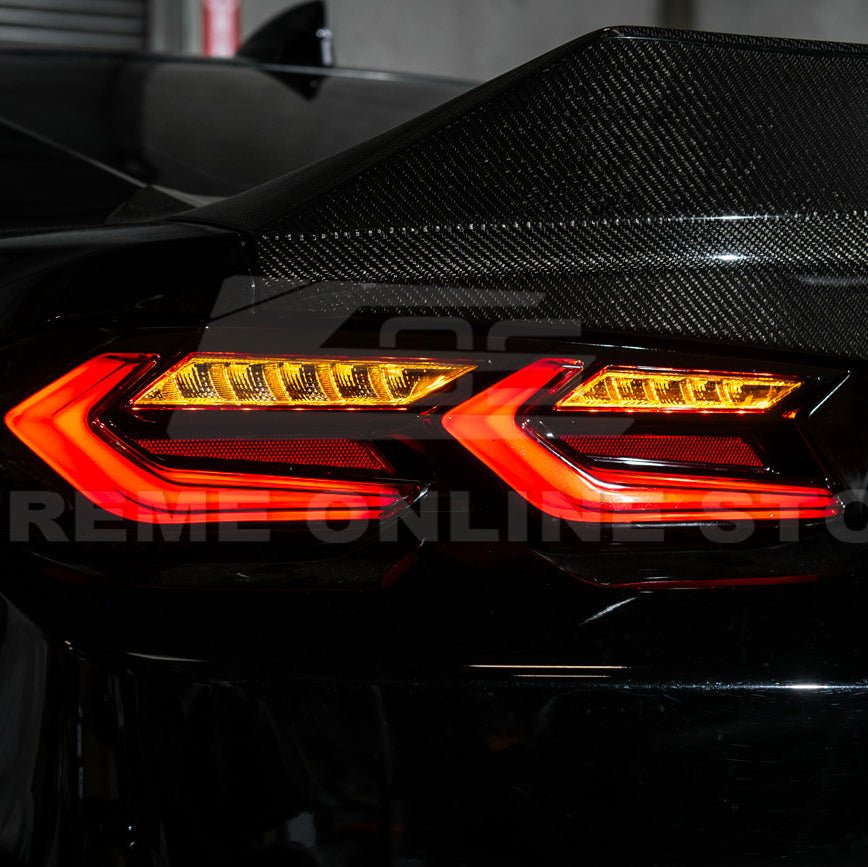 Chevrolet Camaro C8 Style Sequential LED Rear Taillights Smoke Clear Red Lens 2019-Up