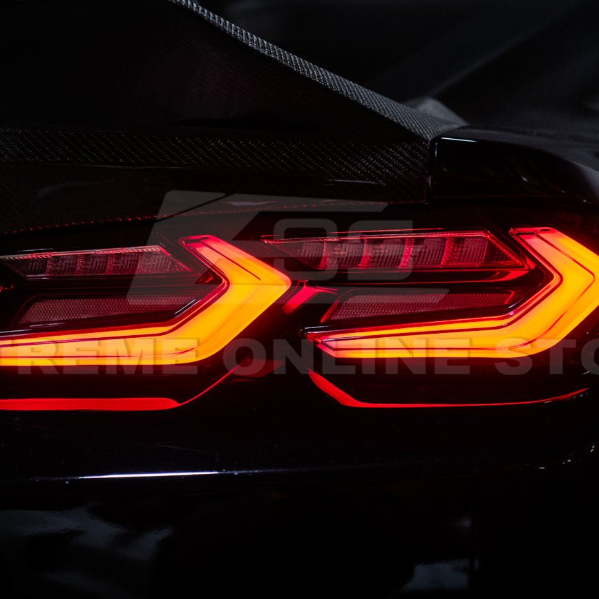 Chevrolet Camaro C8 Style Sequential LED Rear Taillights Smoke Clear Red Lens 2019-Up